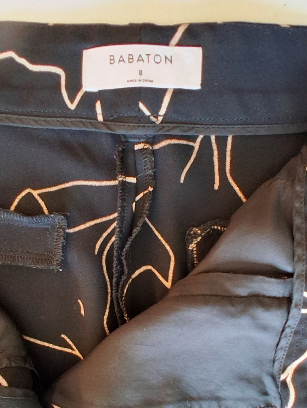 Babaton Black Abstract Line Print Trousers - Picture 5 of 11